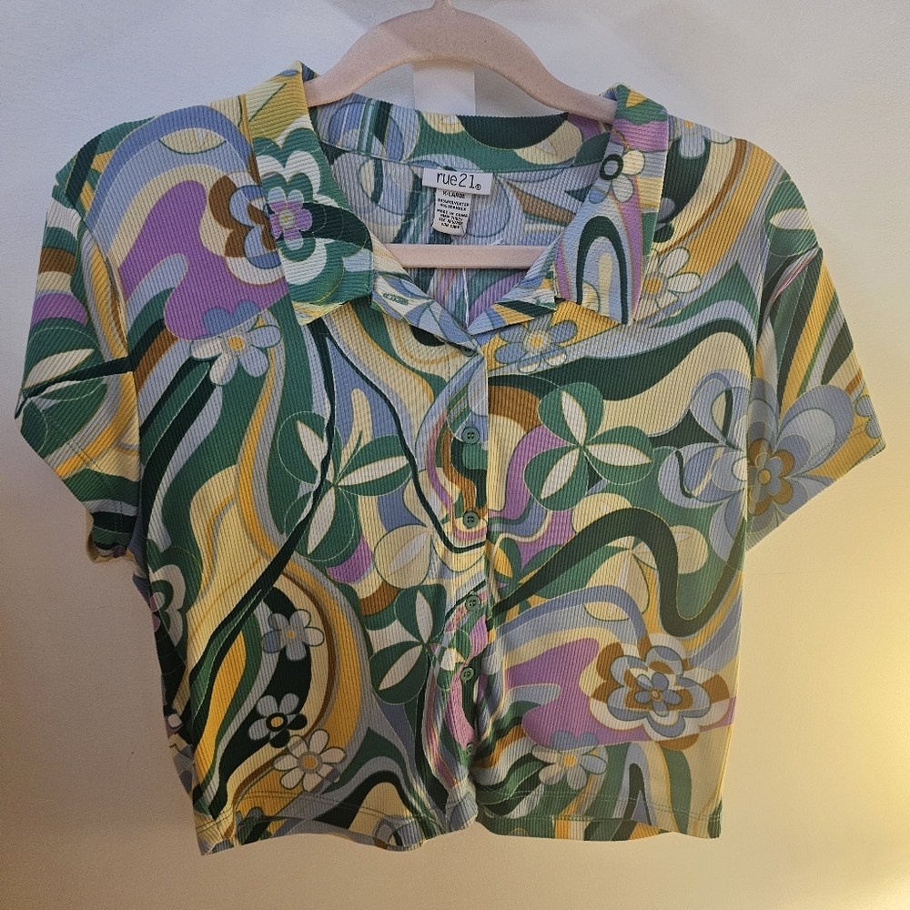 Y2K Rue 21 Crop Top Colorful